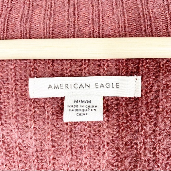 American Eagle Outfitters AEO Maroon V Neck Long Sleeves Knit Sweater M - Picture 8 of 10